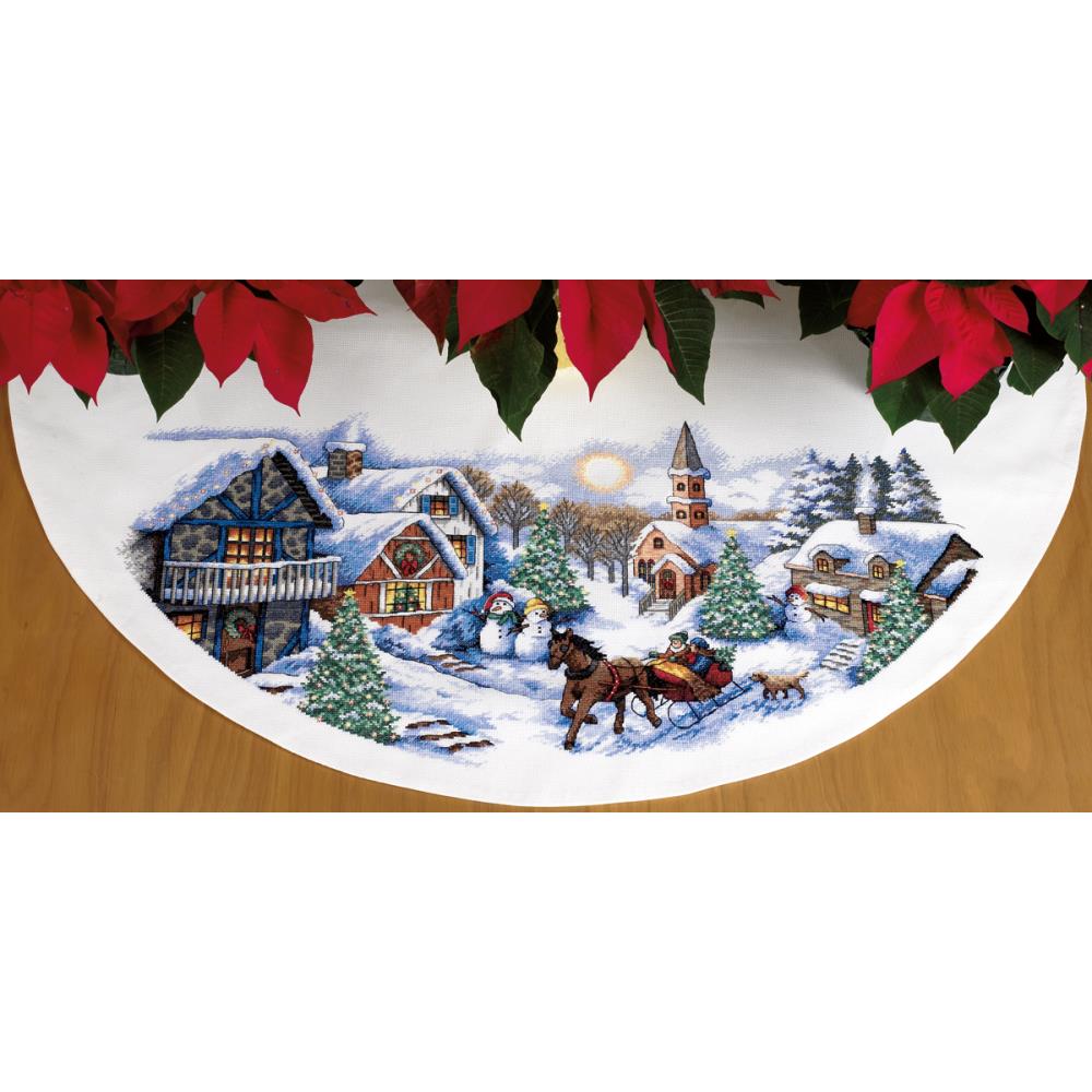 (image for) Sleigh Ride Tree Skirt Cross Stitch Kit